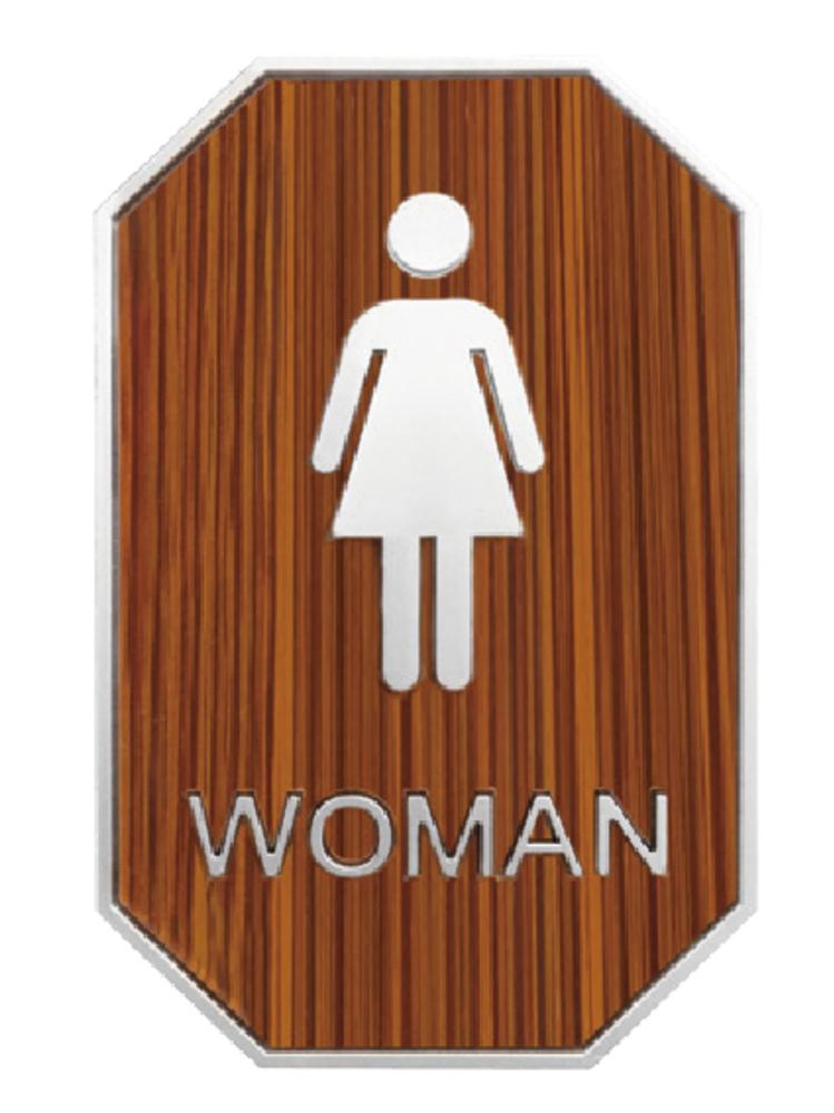 標示牌 - 女廁所木紋