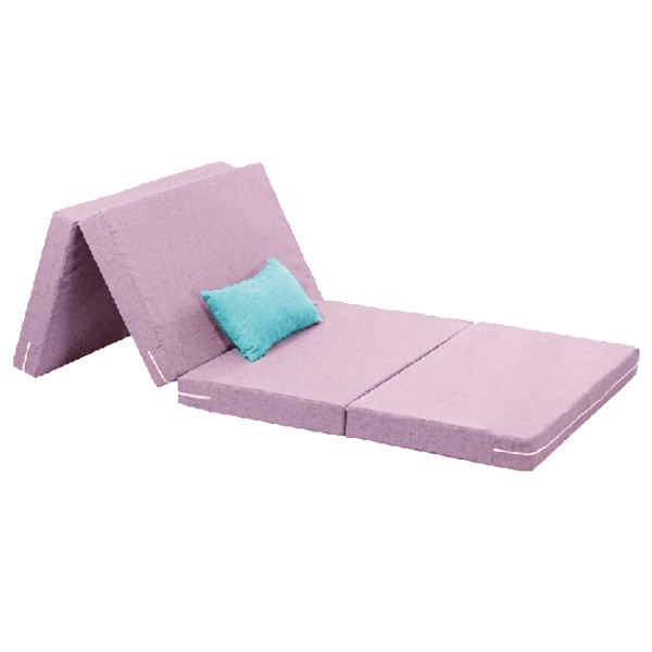4折式(繽紛)加床墊-粉紫色